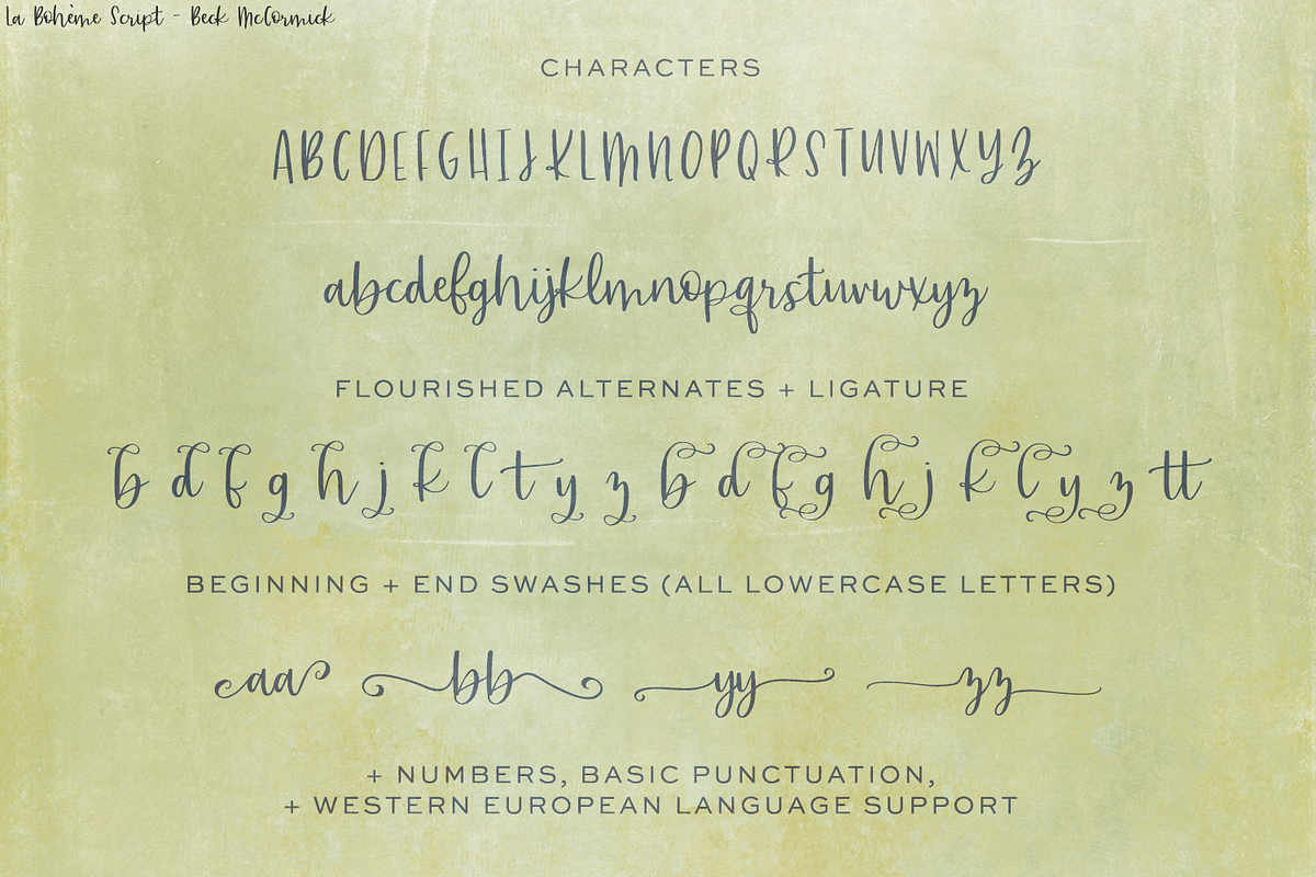 La Boheme Script, a Script Font by Beck McCormick (Photo 10 of 10)