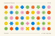 Expressive Flower Faces | Shapes Set, an Object Graphic by stasylionet (Thumbnail 6 of 12)