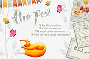 The Fox - Mini Collection, an Illustration by Watercolor Nomads (Thumbnail 1 of 3)