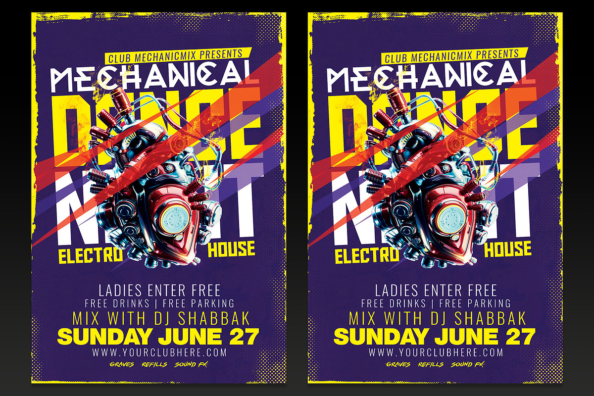 Electro Music Dance Night Template, a Flyer Template by designblends@gmail.com (Photo 1 of 3)