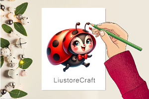 Cute Ladybug Sublimation Clipart