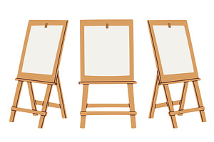 Wooden drawing easels with white, an Object Illustration by Vectorbuum
