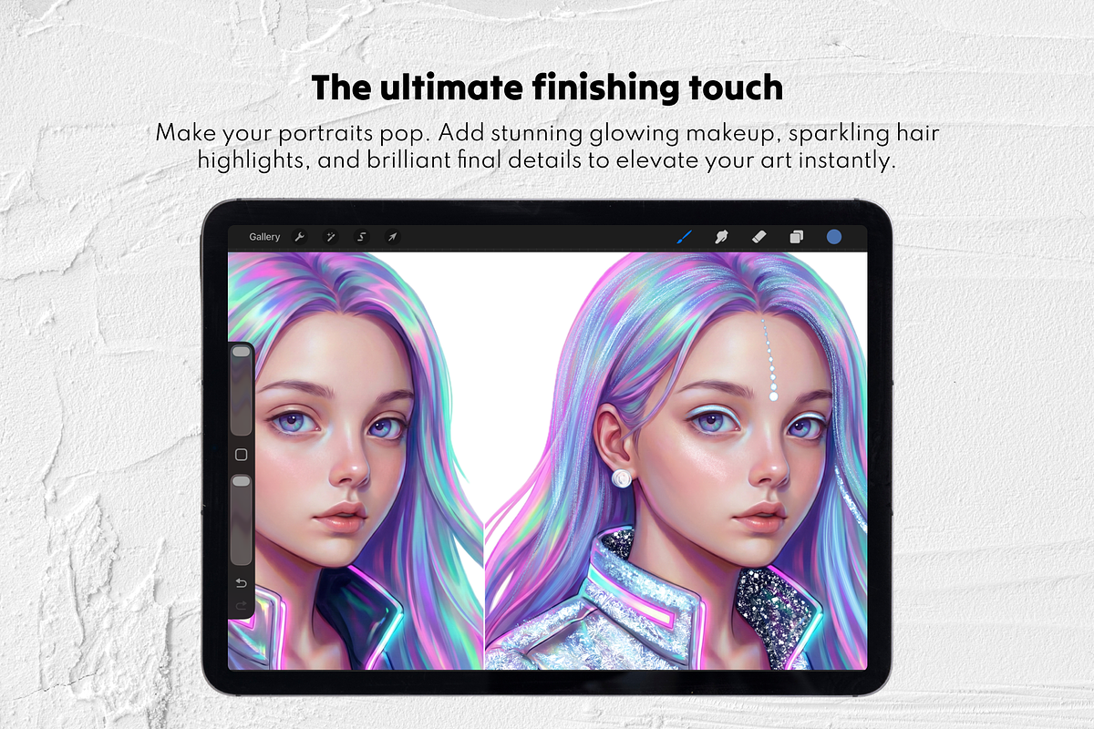 70 Glitter & Shimmer Procreate Brush, a Brush Add-On by Selentaori Studio (Photo 9 of 10)
