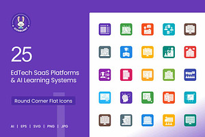25 EdTech & AI Learning Icons.
