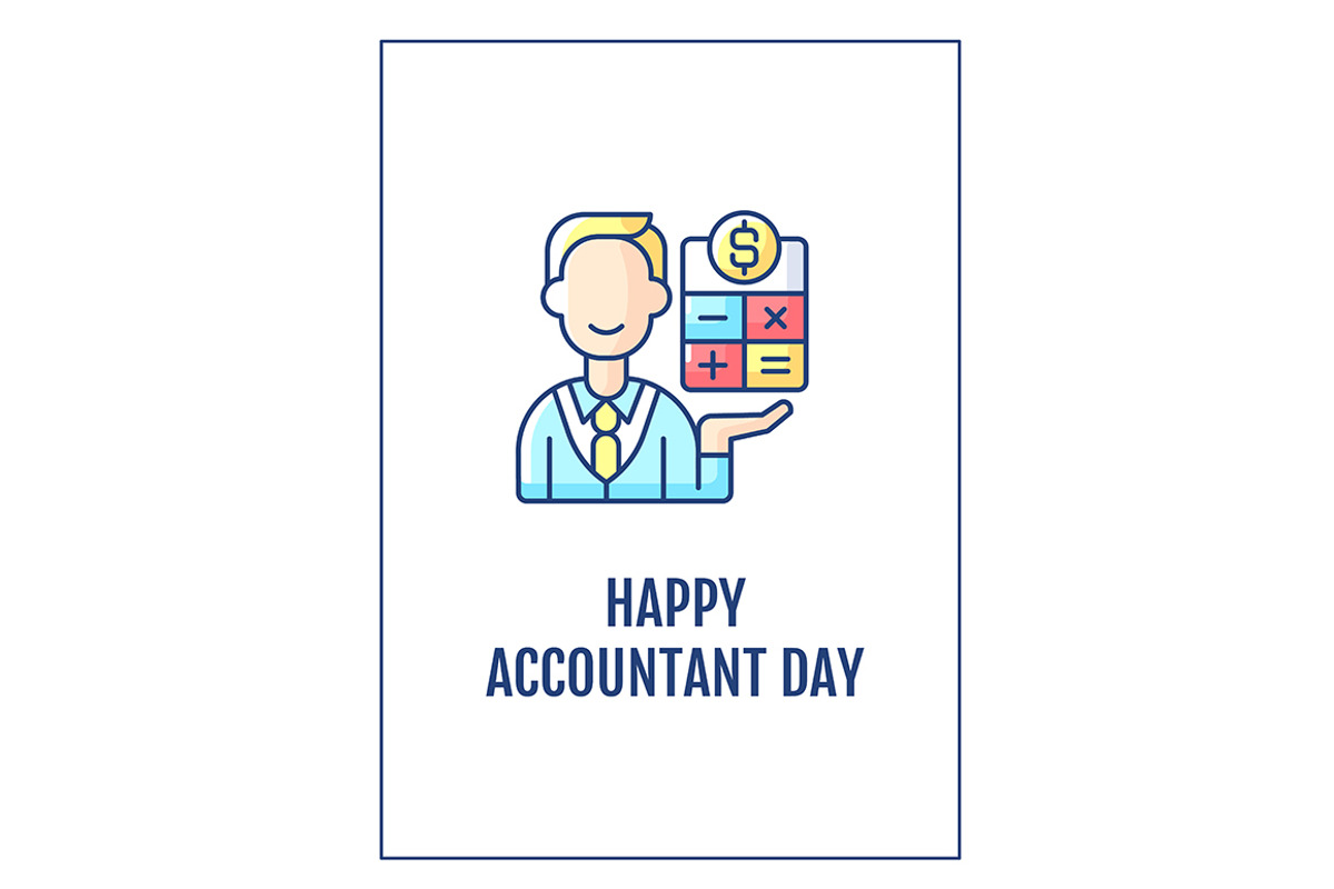 Happy accountant day greeting card, a Flyer Template by IMG Visuals