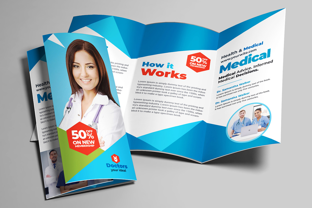 Medical Trifold Brochure Templates, a Brochure Template by AfzaalGraphics (Photo 1 of 4)