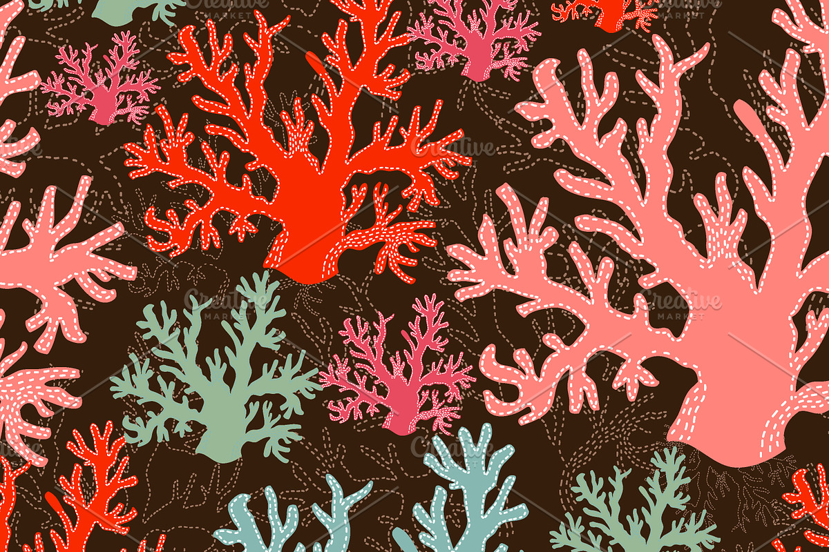 Sea patterns. Coral patterns. preview 4