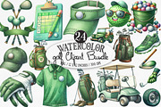 Golf Watercolor Cliparts, an Illustration by Designking (Thumbnail 1 of 4)