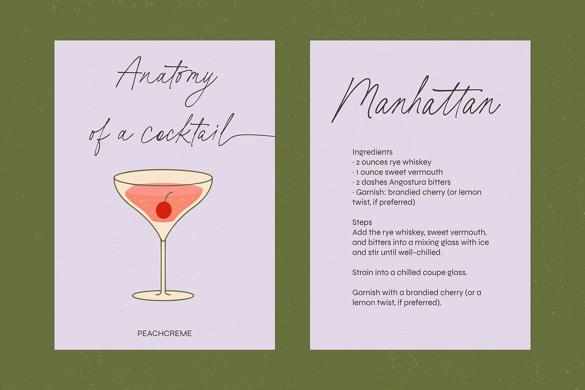 Basil Lime Margarita Script Font, a Handwritten Font by PeachCreme (Photo 6 of 16)