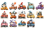 Halloween gnomes with truck Clipart, an Illustration by Craft Nest (Thumbnail 3 of 4)