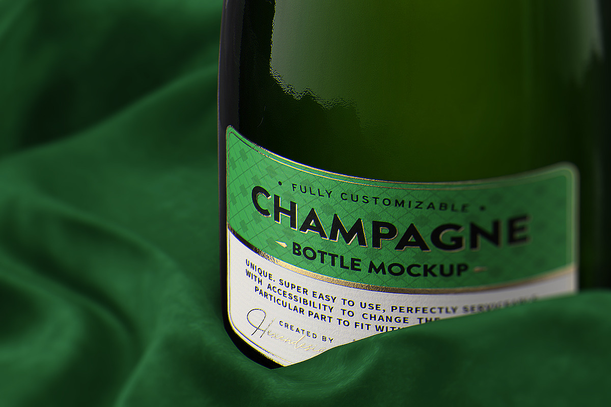 Champagne Bottle Mockup V2, an Advertising Mockup by HexenDesigns (Photo 7 of 12)