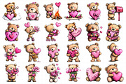 Bear Valentine Day Clipart, an Illustration by Daily.Designs (Thumbnail 5 of 5)