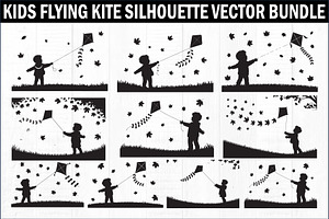 Kids Flying Kite Laser Cut Bundle, an Object Graphic by balal