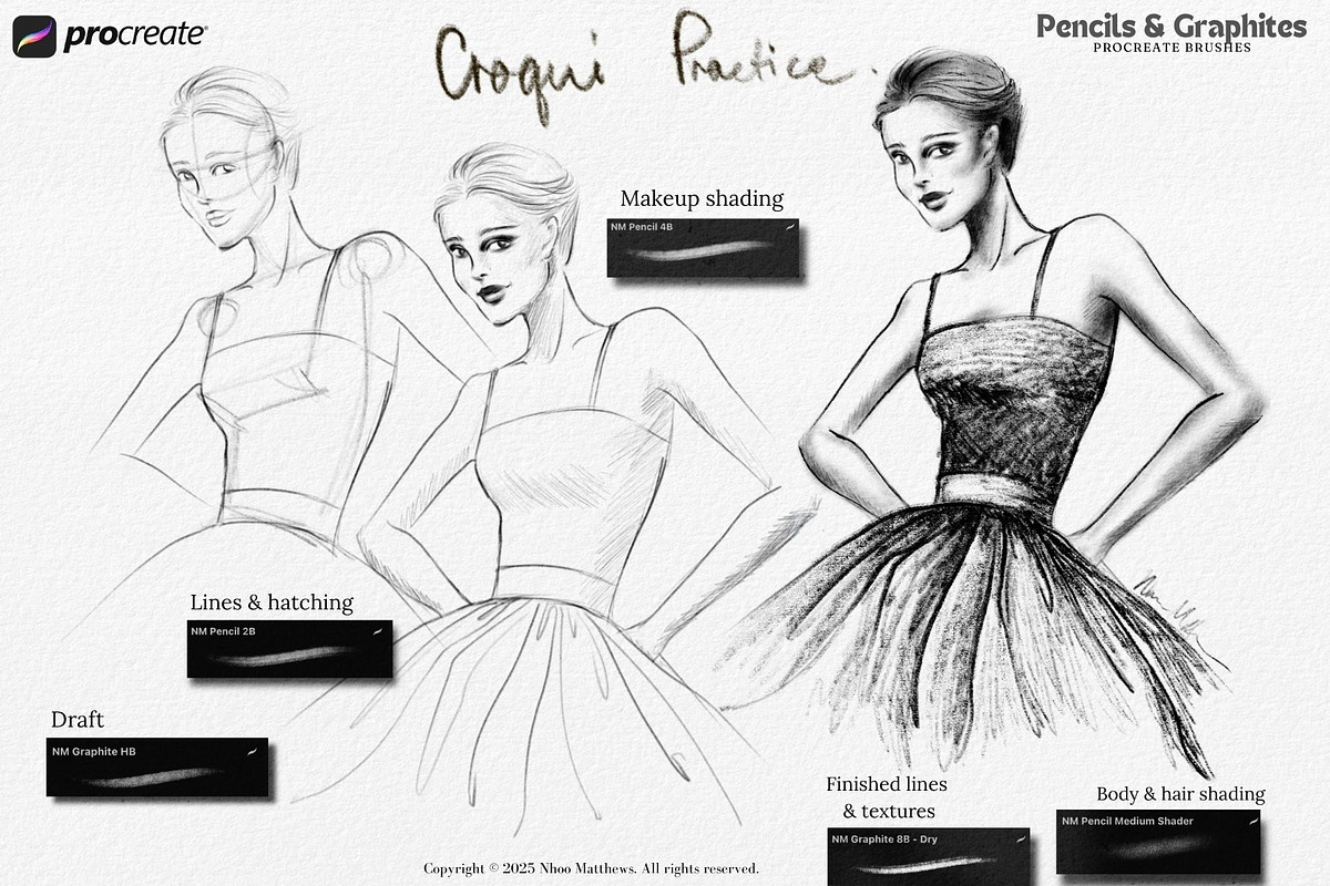 Procreate Pencils and Graphites, a Brush Add-On by Fashion Workshop Bkk (Photo 5 of 12)
