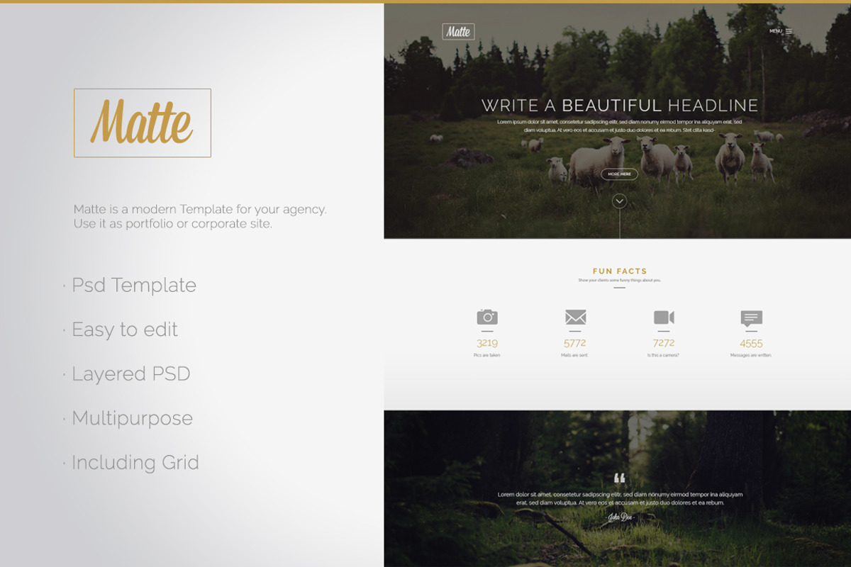 Matte - PSD Website Template, a Websites & App Template by Foos (Photo 1 of 4)