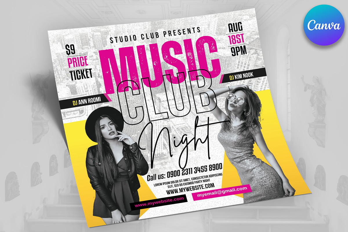 Music Night Women Party Flyer, a Flyer Template by Psd Templates (Photo 2 of 2)