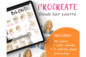 Procreate Blonde Hair Colors Palette