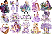 Watercolor Lilac Spring Family PNG, a Person Illustration by Canvas Craft (Thumbnail 1 of 3)