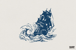 Sailing Ship PNG, Nautical Art, an Illustration by SharpMarketplace