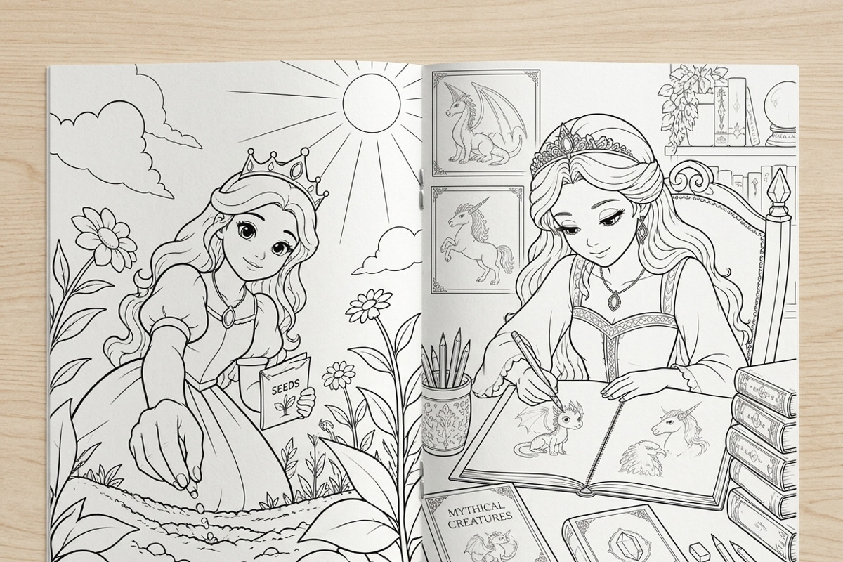 Magical Princess Coloring Book Vol28, a Person Illustration by ikarifq shop (Photo 6 of 7)