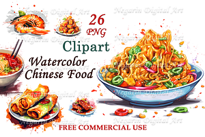 Watercolor Chinese Food Clollection