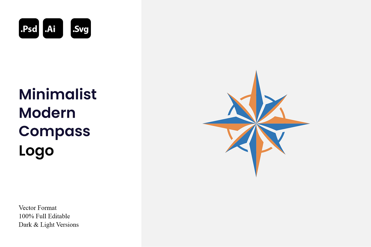 Minimalist Modern Compass Logo, a Branding & Logo Template by Luxury Logos (Photo 1 of 4)