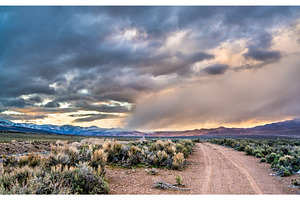Sunset above fishlake national containing utah, america, and road, a Nature Photo by Leonid Andronov