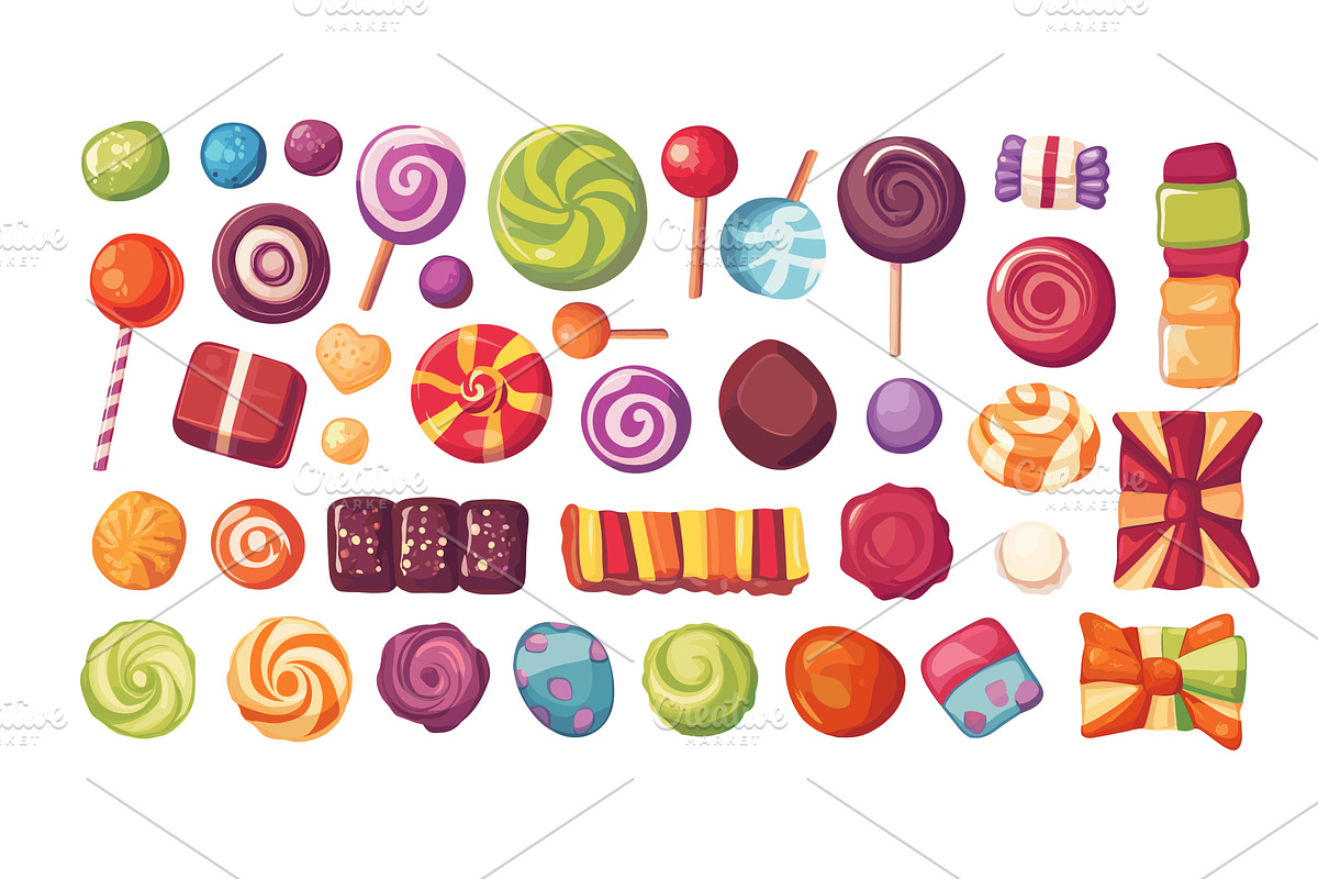 Cartoon candies. Elastic caramel, a Food Illustration by Stock-Smart-Start