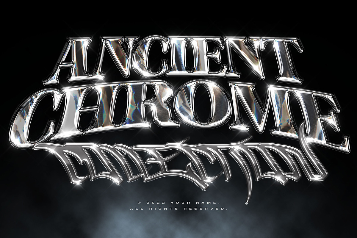 Chrome Text Effects Bundle 02, a Layer Style Add-On by Hyperpix Productions (Photo 41 of 48)