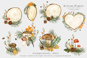 Fall forest mushrooms clipart, an Illustration by Ksenia Shmakova (Thumbnail 8 of 11)