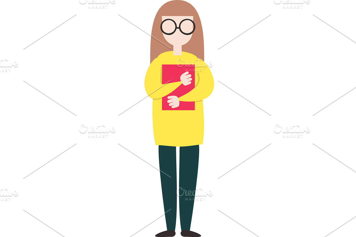 Woman holding cat vector icon, an Education Illustration by SiberianArt