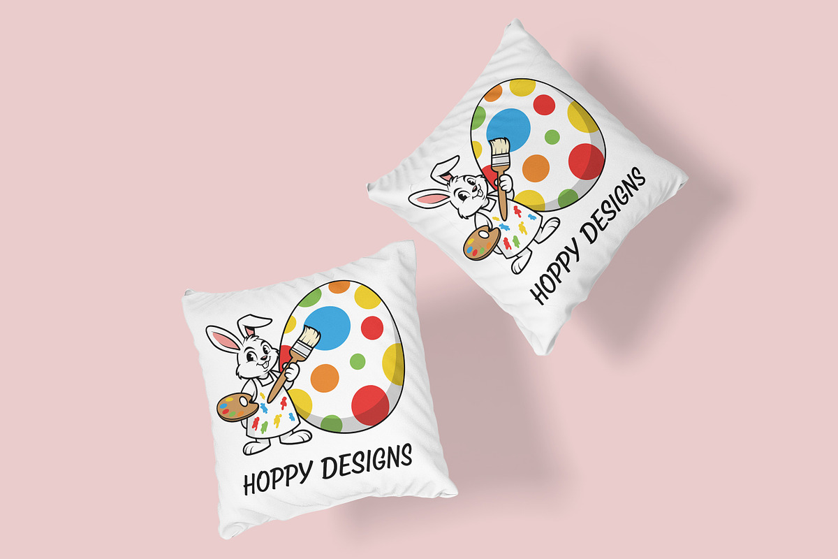 Kids Easter Bunny Painting Egg SVG, a Seasonal Illustration by Ghagra (Photo 5 of 7)