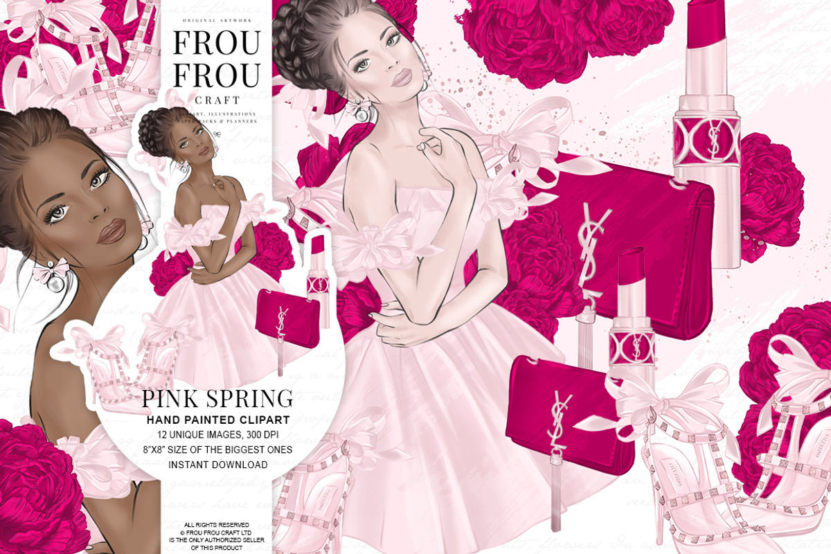 Pink Spring Clip Art, an Illustration by Frou Fou Craft | Creative Market