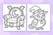 Witchy Vibes Coloring Pages Vol. 1, a Seasonal Illustration by Inkivelle Studio (Thumbnail 2 of 3)