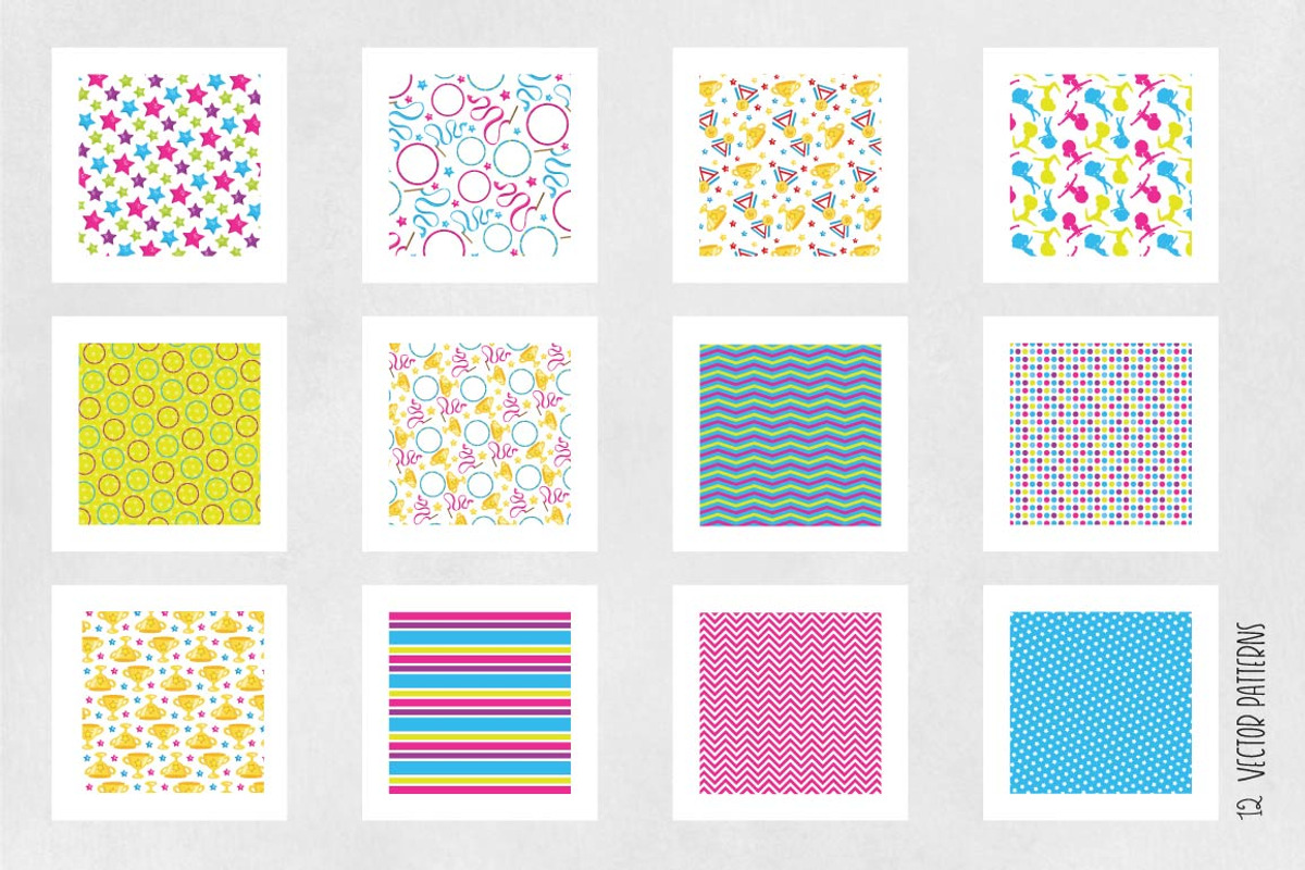 GYMNASTIC Pattern collection, a Pattern Graphic by PrettyPatterns