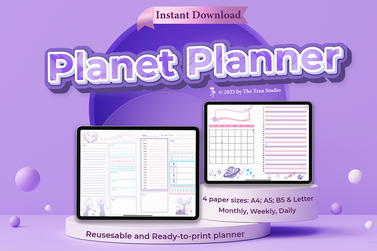 [Ready-to-print] Planet Planner, a Stationery Template by The Tran Studio (Photo 1 of 5)