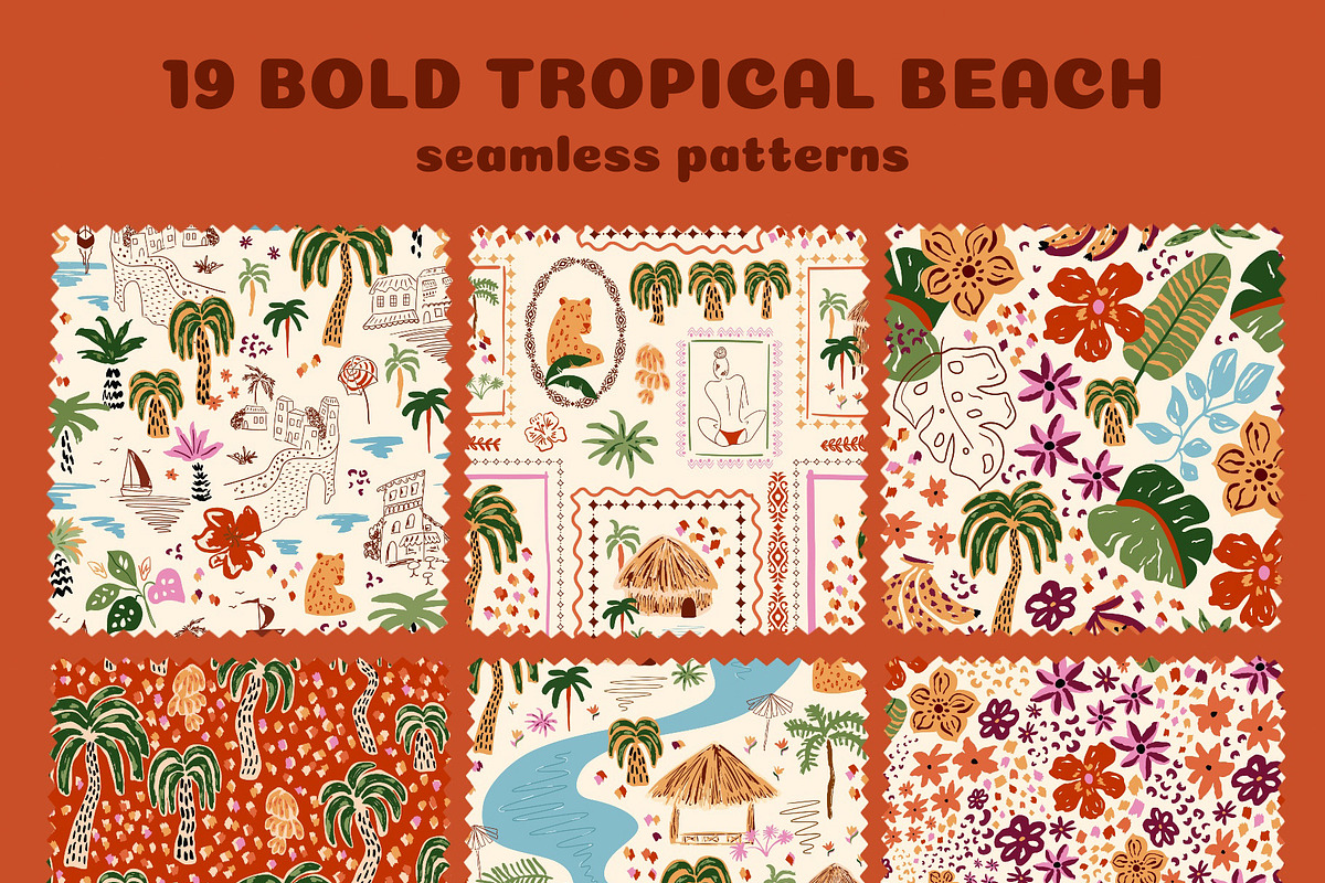 Hand drawn tropical floral patterns, a Pattern Graphic by Tani Kuzminka (Photo 7 of 22)