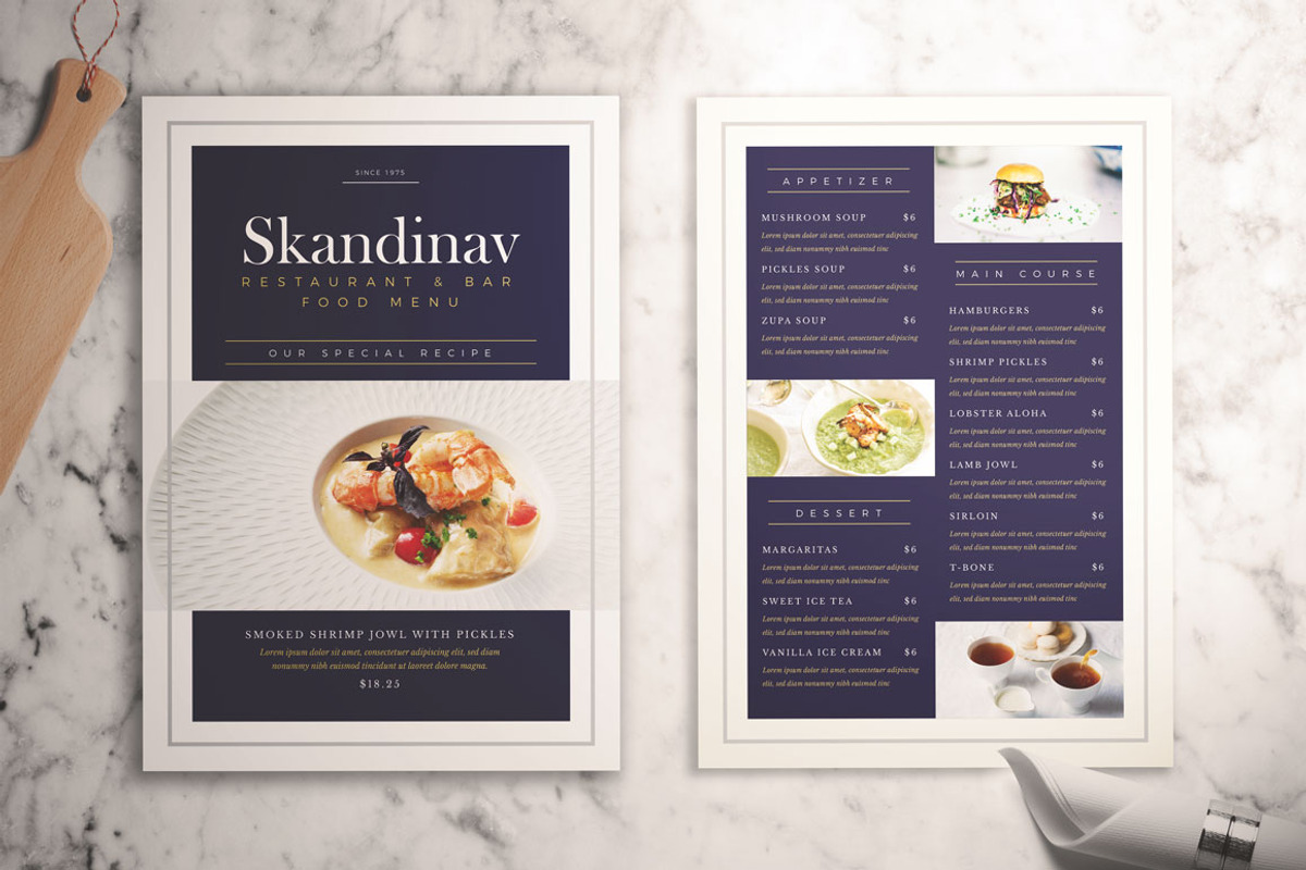 Classy Food Menu, a Flyer Template by KMZVR.Lab (Photo 1 of 5)