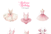 Watercolo Ballerina Clipart PNG Pink, a Person Illustration by VM PARTYS  BY TAIRUMA (Thumbnail 3 of 10)