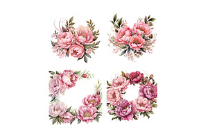 Watercolor Peony Clip Art