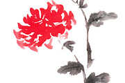 Royal pair sumi-e ink painting, an Illustration by Quetzal Art (Thumbnail 4 of 5)