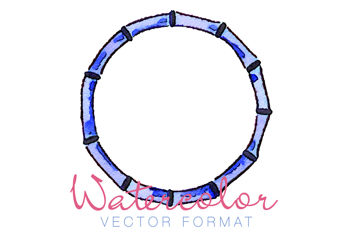 Bamboo Ring Clip Art Watercolor Logo, a Work Illustration by HERRINGTON DESIGN (Photo 1 of 2)