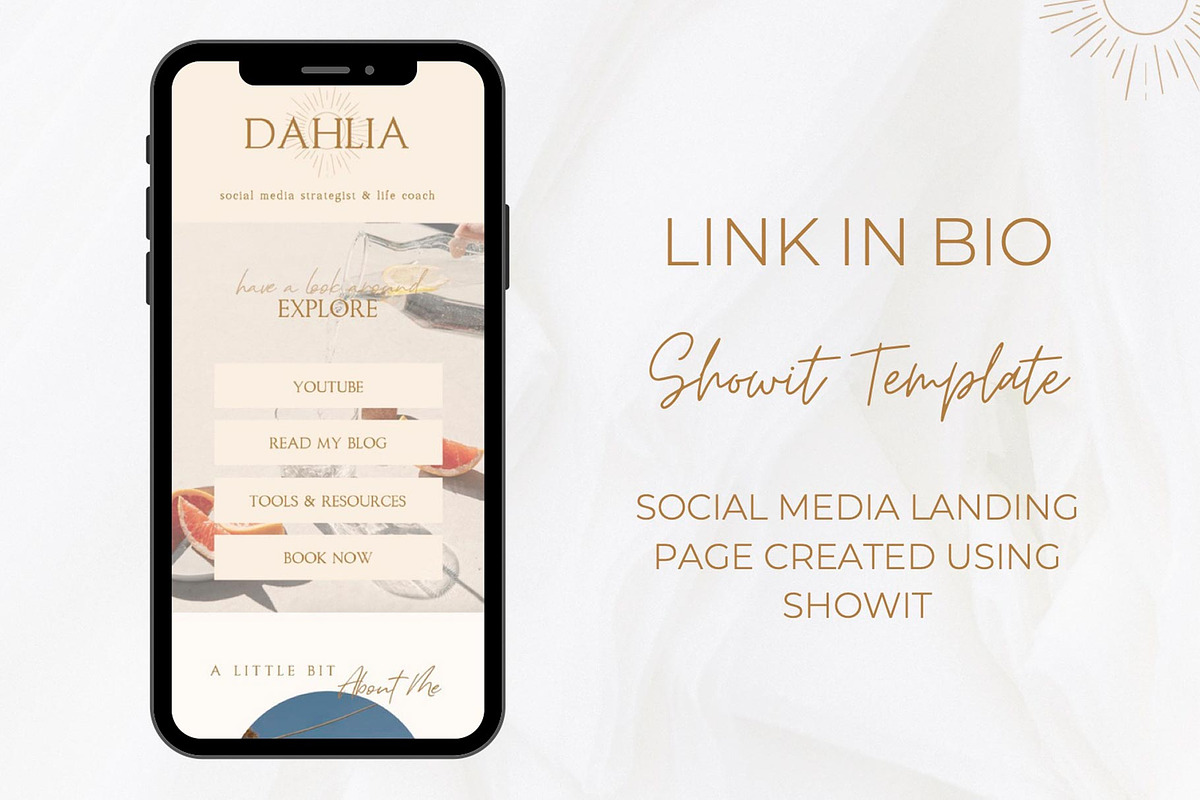 Showit Link In Bio Template, a Websites & App Template by Indigo Rain Creative (Photo 1 of 4)