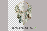 Green Boho Flower Clipart Bundle, a Decorative Illustration by Nicole Branger Art (Thumbnail 3 of 20)