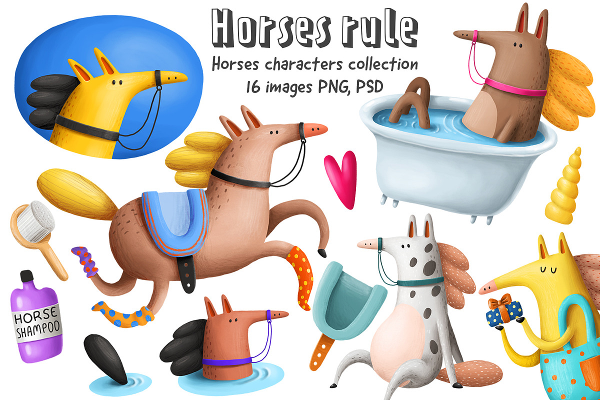 Collection of horses, an Animal Illustration by Anastasiya Klempach (Photo 1 of 5)