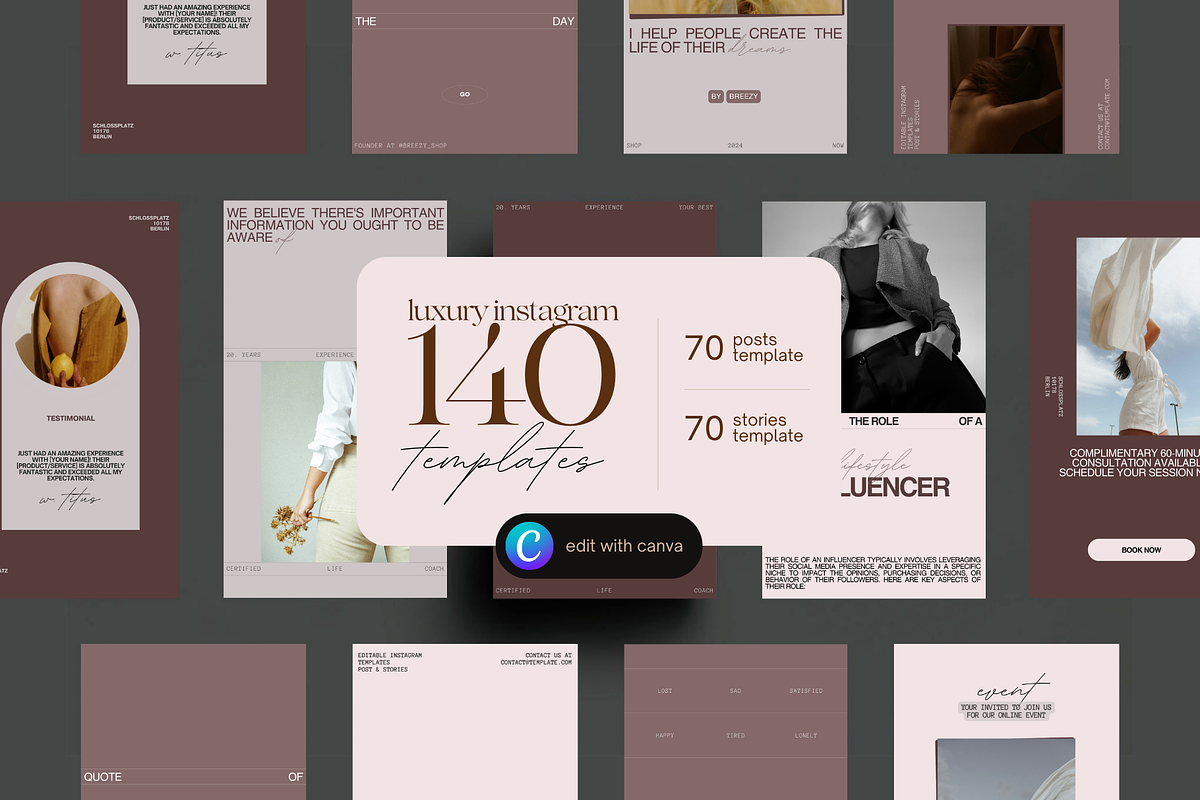 Instagram Templates for CANVA, a Social Media Template by Prapti Design