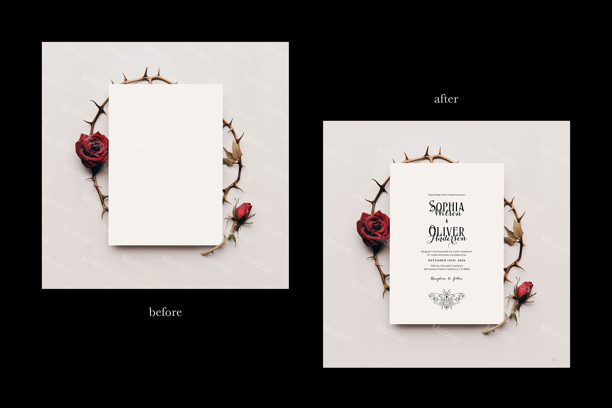 Gothic Invitation Card Mockup, a Product Mockup by Pixel Charm Studio (Photo 2 of 3)