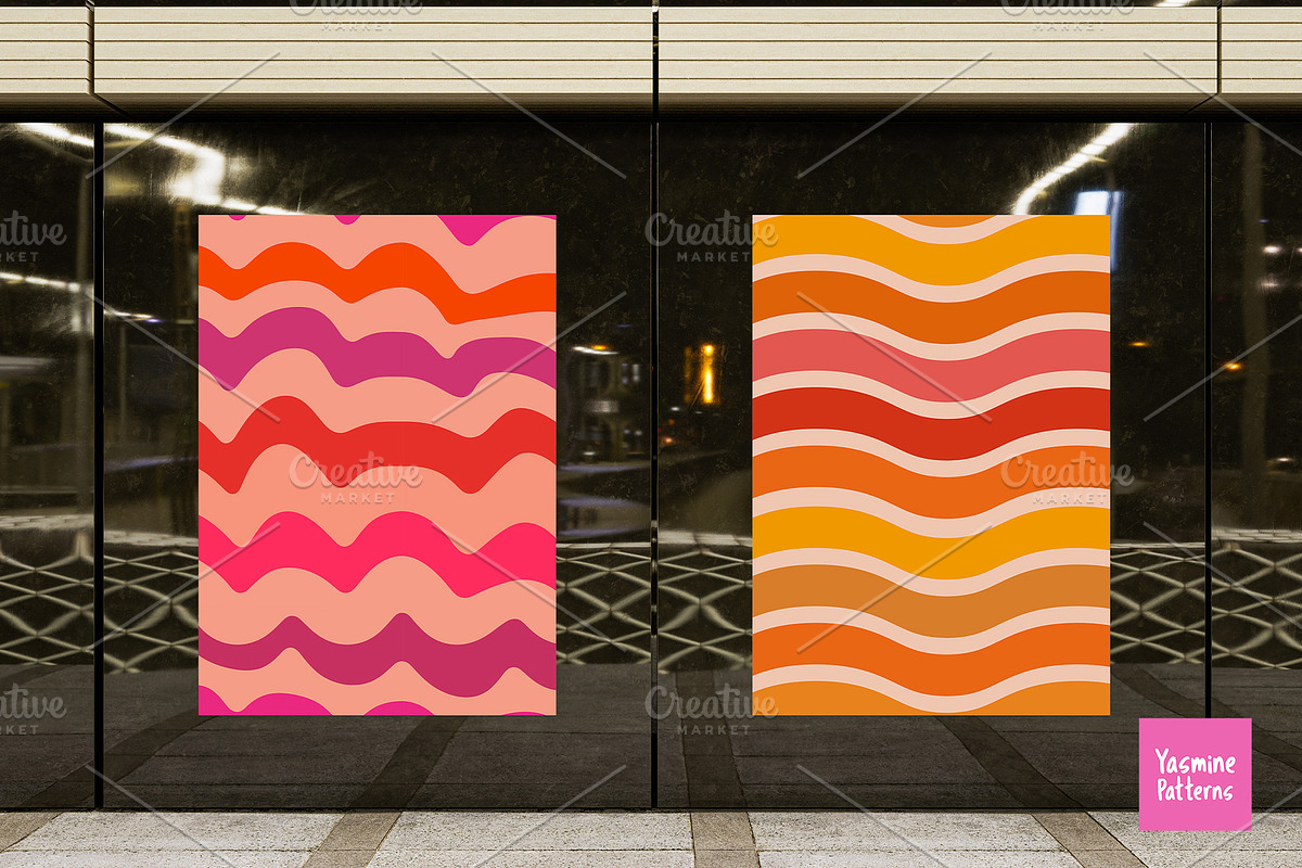 Groovy Waves Seamless Patterns, a Pattern Graphic by Yasmine Patterns (Photo 3 of 8)
