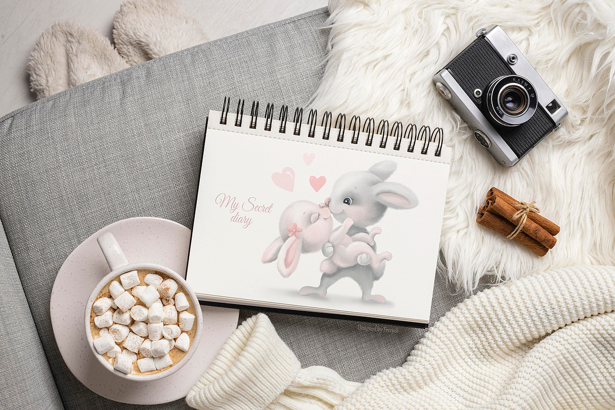 Cute Bunny in Love, an Animal Illustration by MarinadeArt (Photo 4 of 7)