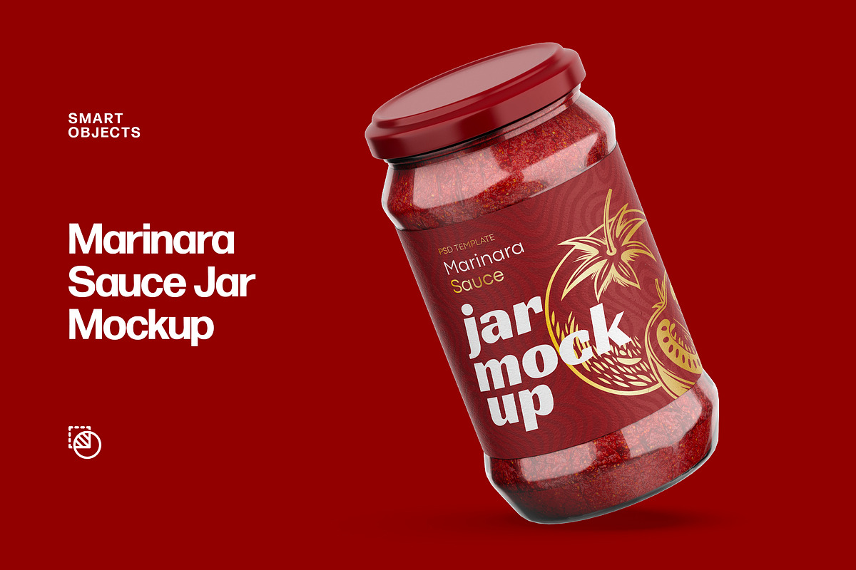 Marinara Sauce Jar Mockup, a Packaging Mockup by Dev.Rawat21 (Photo 1 of 4)